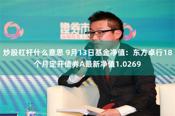 炒股杠杆什么意思 9月13日基金净值：东方卓行18个月定开债券A最新净值1.0269