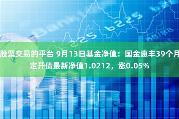 股票交易的平台 9月13日基金净值：国金惠丰39个月定开债最新净值1.0212，涨0.05%