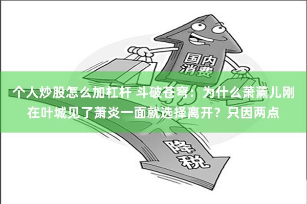 个人炒股怎么加杠杆 斗破苍穹：为什么萧薰儿刚在叶城见了萧炎一面就选择离开？只因两点