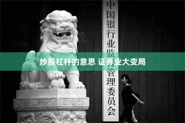 炒股杠杆的意思 证券业大变局