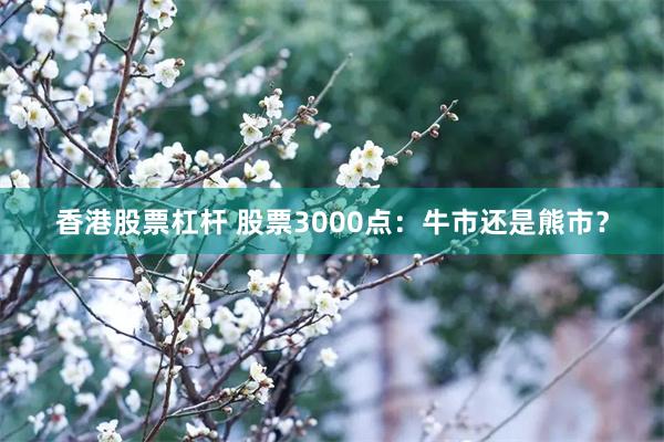香港股票杠杆 股票3000点：牛市还是熊市？
