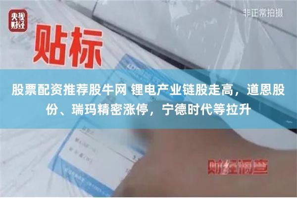股票配资推荐股牛网 锂电产业链股走高，道恩股份、瑞玛精密涨停，宁德时代等拉升