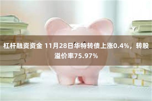 杠杆融资资金 11月28日华特转债上涨0.4%，转股溢价率75.97%