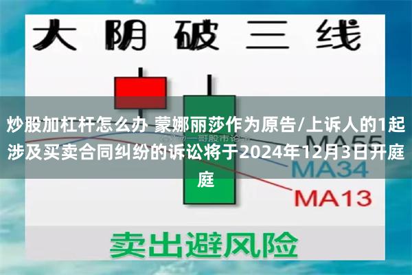 炒股加杠杆怎么办 蒙娜丽莎作为原告/上诉人的1起涉及买卖合同纠纷的诉讼将于2024年12月3日开庭