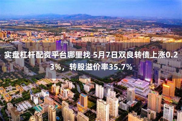 实盘杠杆配资平台哪里找 5月7日双良转债上涨0.23%，转股溢价率35.7%