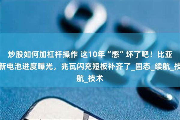 炒股如何加杠杆操作 这10年“憋”坏了吧！比亚迪新电池进度曝光，兆瓦闪充短板补齐了_固态_续航_技术