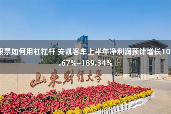 股票如何用杠杠杆 安凯客车上半年净利润预计增长106.67%~189.34%