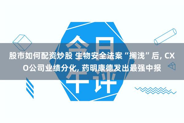 股市如何配资炒股 生物安全法案“搁浅”后, CXO公司业绩分化, 药明康德发出最强中报